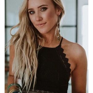 Three Bird Nest Black Lace Halter Bra